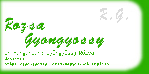 rozsa gyongyossy business card